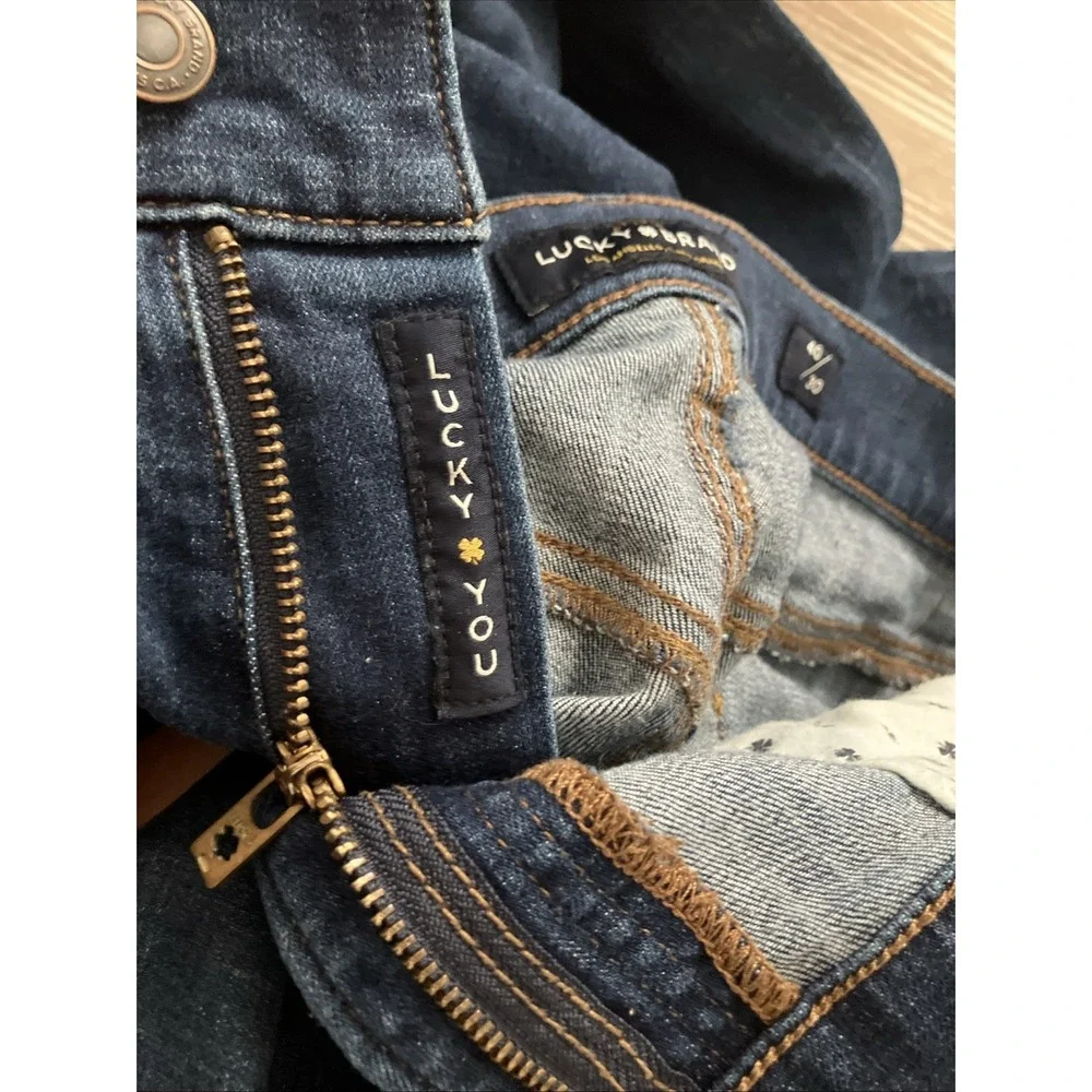 Lucky Brand 121 Slim Straight Jeans Mens 40x30 Medium Wash Blue Denim Pants